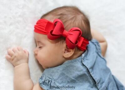 Baby Headband Red Big Bow Headband Christmas Headband Red Baby Headband Unique Baby Headband Newbor…