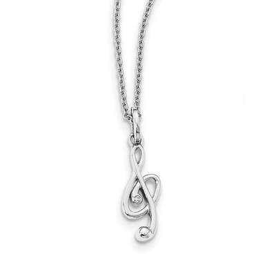 Musical Necklace Diamond Sterling Silver QW447-18, MPN: QW447-18, 886774011820