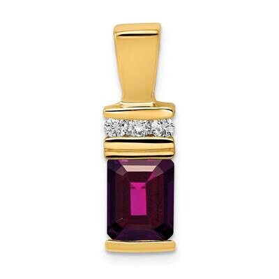 8x6mm Emerald Cut Rhodolite Garnet VS Diamond Slide 14k Gold XS799RG/VS, MPN: XS799RG/VS, 883957193…