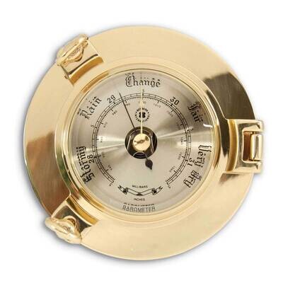 Lacquered Brass Porthole Barometer with Beveled Glass GM21393, MPN: GM21393, 797140114062
