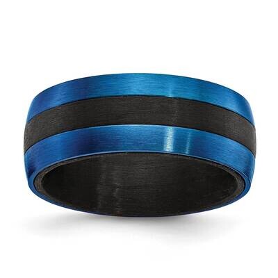 Black Carbon Fiber with Brushed Blue Ip-Plated 8mm Band Stainless Steel SR671-10, MPN: SR671, 19110…