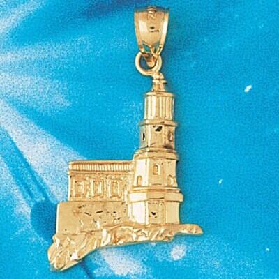 Dazzlers Jewelry Lighthouse Split Rock Pendant Necklace Charm Bracelet in Yellow, White or Rose Gol…