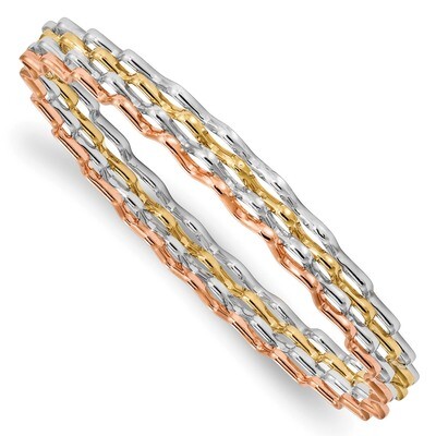 Leslie&#39;s 4 Wavy Slip-On Bangle 14k Tri-Color Polished Gold HB-LF946, MPN: LF946, 191101148675