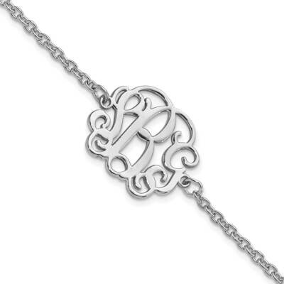 Polished Monogram Bracelet 7 Inch 10k White Gold 10XNA1265W, MPN: 10XNA1265W,