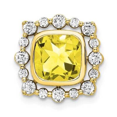 Si1/Si2, G H I, Lab Crtd Ylw Sapph Square Pendant 14k Gold Lab Grown Diamond PM7986-CYS-051-YLG, MP…
