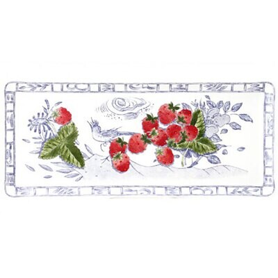 Gien Oiseau Blue Fruits Oblong Serving Tray 1292CPCA01, MPN: 1292CPCA01, 840769099347