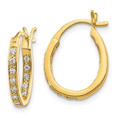 In &amp; Out Hoop Earrings 14k Gold Diamond EM5426-025-YA, MPN: EM5426-025-YA, 191101536625