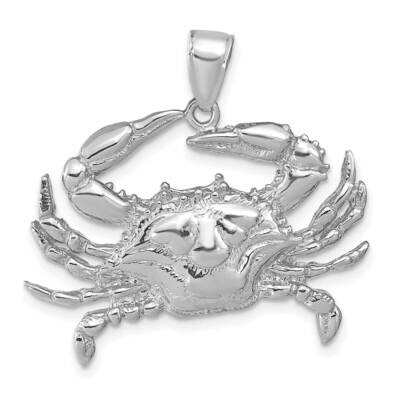 Blue Crab Pendant 14k White Gold D4109W, MPN: D4109W, 196904084519