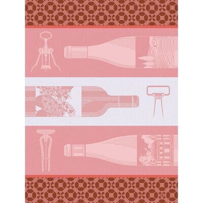 Le Jacquard Francais Tea Towel Vin En Bouteillle Pink 100% Cotton 26860 Set of 4, MPN: 26860, 36602…