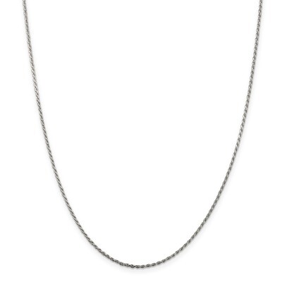 22 Inch 1.5mm Diamond-cut Rope Chain Sterling Silver QDC020-22, MPN: QDC020-22, 886774126746