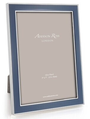 Addison Ross Denim Blue Enamel Picture Frame 8 x 10 Inch Silver-plated FR1050, MPN: FR1050, UPC/EAN…