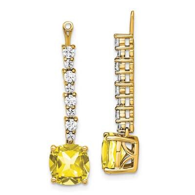 Created Yellow Sapphire Earring Jackets 14k Gold Lab Grown Diamond EM7509-CYS-067-YLG, MPN: EM7509-…