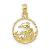 Double Dolphin Circle Pendant 10k Gold 10K3018, MPN: 10K3018,