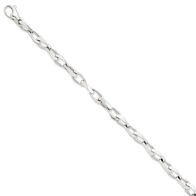 6.5mm Hand-Polished Link Chain 24 Inch 14k White Gold WLK309-24, MPN: WLK309-24, 191101655401