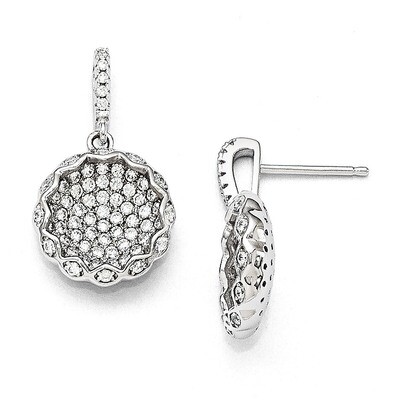 Dangle Post Earrings Sterling Silver &amp; Cubic Zirconia QMP1180, MPN: QMP1180, 883957051475