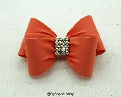 Orange Bow Orange Bow Hair Clip Bow Hair Clip Toddler Orange Hair Clip Girls Bow Hair Clip Big Bow …