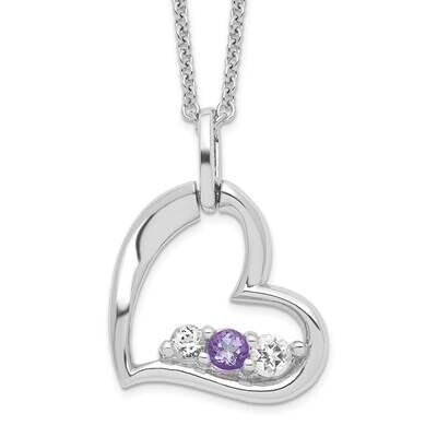 Survivor Clear Purple Swarovski Topaz Heart Of Strength Necklace 10k White Gold 10SV218WPU-16, MPN:…