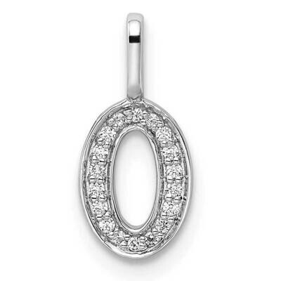 Diamond Number 0 Pendant 14k White Gold PM8370-0-008-WA, MPN: PM8370-0-008-WA, 196904070574