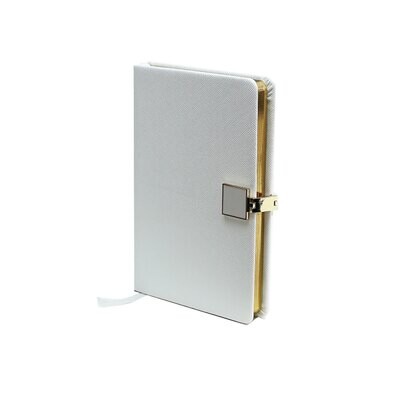 Addison Ross Notebook A6 Gold White Pu Leather NB1205, MPN: NB1205, UPC/EAN: 5024043189343