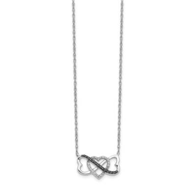 Black and White Diamond Triple Heart Pendant 14k White Gold PM4680-BK-010-WA, MPN: PM4680-BK-010-WA…