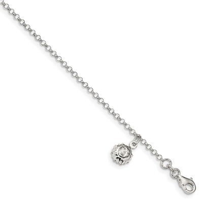 Sun 10 inch with 1 inch Extender Anklet Sterling Silver QG4199-10, MPN: QG4199-10, 883957934662