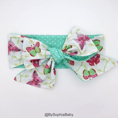 Baby Head Wrap, Baby Headwrap, Double sided butterfly Headband, Baby Turban, Toddler HeadWrap, Girl…