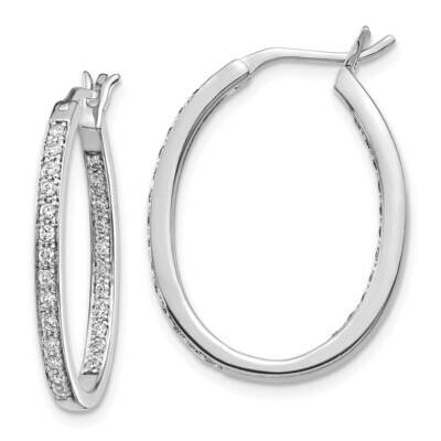 In &amp; Out Hoop Earrings 14k White Gold Diamond EM5426-050-WA, MPN: EM5426-050-WA, 191101536595