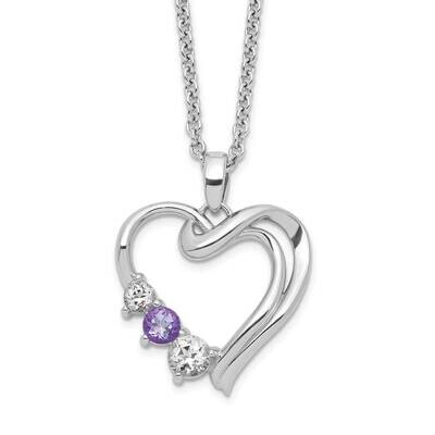 Survivor Clear &amp; Purple Swarovski Topaz Heart Of Heal Necklace Sterling Silver SV226SSPU-16, MPN: S…