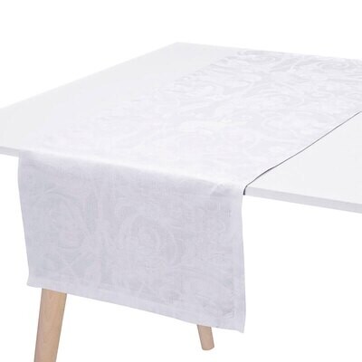 Le Jacquard Francais Runner Tivoli White 100% Linen 20 x 125 Inch 28314, MPN: 28314, 3660269283148