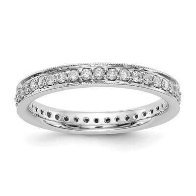 Polished Round 1/2 CT Vintage Diamond Eternity Band 14k White Gold ET0002-050-7W4, MPN: ET0002-050-…
