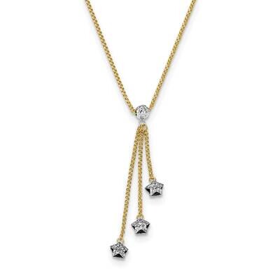 Diamond-Cut 3-Stars with 2 Inch Extension Necklace 14k Two-Tone Gold SF2793-16, MPN: SF2793-16, 191…