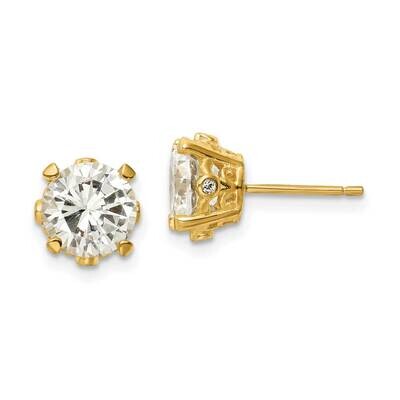 Cheryl M Gold-Plated Fancy CZ Diamond Stud Post Earrings Sterling Silver QCM1475, MPN: QCM1475, 883…