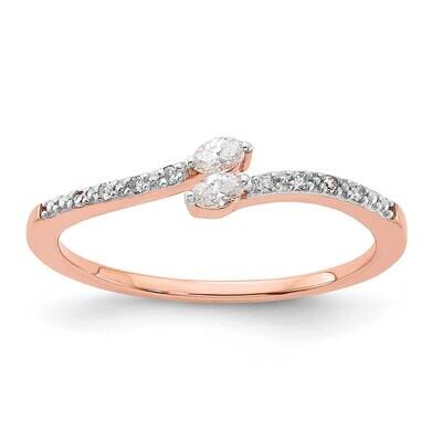 10k Gold Rose Gold Polished Diamond Ring RLD4000-0RABS43