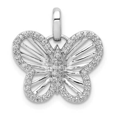 0.19Ct Diamond Butterfly Pendant 14k White Gold PM5212-020-WA, MPN: PM5212-020-WA, 883957306865