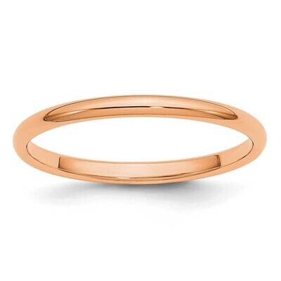 2mm Half Round Band Size 10 14k Rose Gold RHR020-10, MPN: RHR020, 883957912646