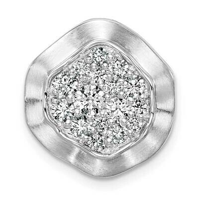 Wavy Circle Diamond Chain Slide 14k White Gold Polished PM8462-062-WA, MPN: PM8462-062-WA,
