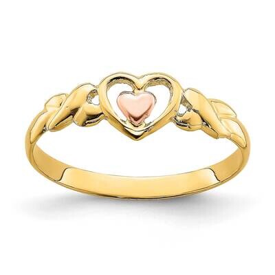 Polished Hearts Ring 14k Two-tone Gold R936, MPN: R936,