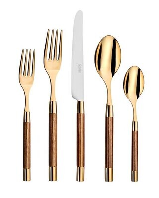 Capdeco Conty Gold Wood 5 Piece Place Setting CON9970-5SET, MPN: CON9970-5SET,