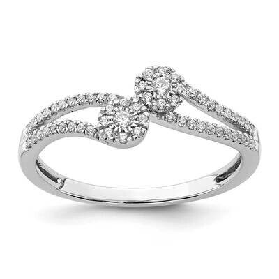 Double Pave Circle Bypass Ring 14k White Gold Polished RM8422-002-WA, MPN: RM8422-002-WA,