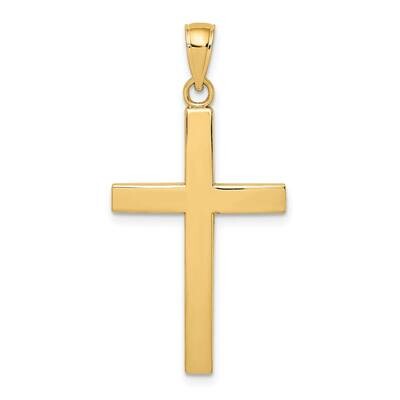 Beveled Cross Charm 14k Gold Polished K8425, MPN: K8425, 637218171385