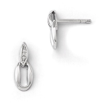.01 ct Diamond Post Earrings Sterling Silver QW376, MPN: QW376, 191101479755