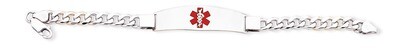 8 Inch Medical ID Curb Link Bracelet Sterling Silver XSM17-8, MPN: XSM17-8, 883957273211