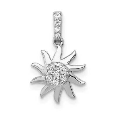 1/15Ct. Diamond Fancy Sun Pendant 14k White Gold PM3919-007-WA, MPN: PM3919-007-WA, 883957292243