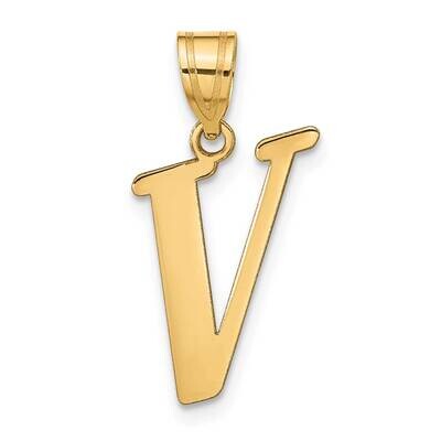 Letter V Initial Pendant 14k Gold Polished YC1440V, MPN: YC1440V, 196904087572
