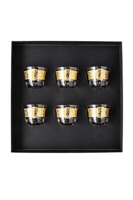 Versace Versace Arabic Glass Coffee Set of 6 Mugs Small without Handle Gold, MPN: 69157-321568-4867…