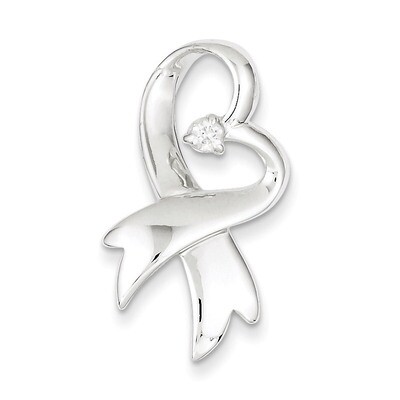 Sterling Silver Diamond Heart Pendant QP2779