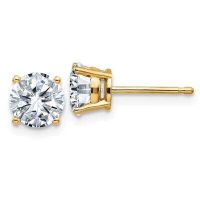 1.75ct. 6.0mm Round D E F Pure Light Moissanite Earrings 14k Gold YG326-11MP, MPN: YG326-11MP, 1911…