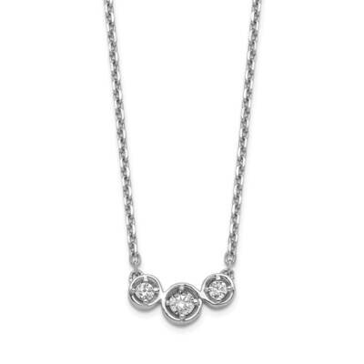 Cz 16 Inch with 2 Inch Extension Necklace Sterling Silver QG5632-16, MPN: QG5632-16, 883957237800
