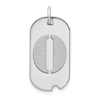 Letter O Initial Dog Tag Pendant 14k White Gold Polished YC1439WO, MPN: YC1439WO, 196904084236