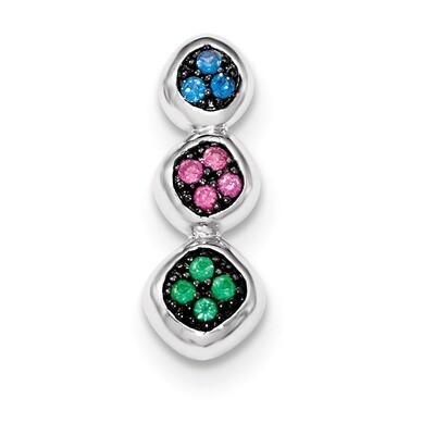 Synthetic Stones Chain Slide Sterling Silver QP4207